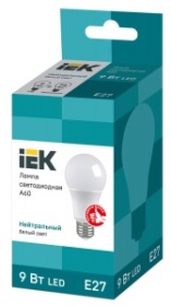Лампа светодиодная (LED) ECO A60 шар 9Вт 230В 4000К E27 IEK