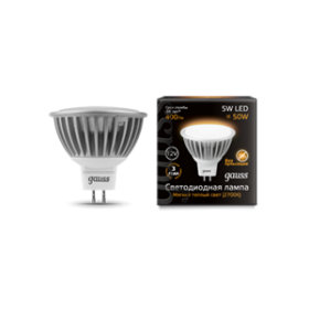 Лампа светодиодная LED 5Вт GU5.3 12В 2700К MR16 | 201505105 | Gauss