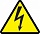 Предупреждающая/инф. табличка Самоклеящаяся этикетка 25х25х25, символ "Молния"