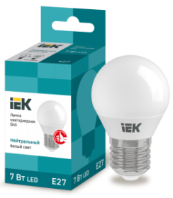 Лампа светодиодная (LED) ECO G45 шар 7Вт 230В 4000К E27 IEK
