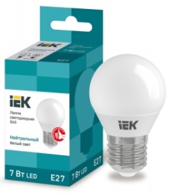 Лампа светодиодная (LED) ECO G45 шар 7Вт 230В 4000К E27 IEK