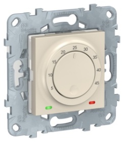 Unica New Бежевый термостат теплого пола, 10А, выносной термодатчик | NU550344 | Schneider Electric