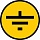 Предупреждающая/инф. табличка Самоклеящаяся этикетка 30х30 мм, символ "Заземление"