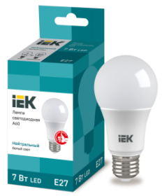 Лампа светодиодная (LED) ECO A60 шар 7Вт 230В 4000К E27 IEK