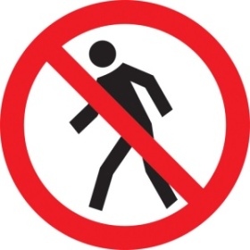 Предупреждающая/инф. табличка Самоклеящаяся этикетка Ф180мм "Проход запрещен"